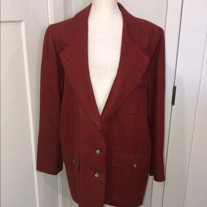 Moygashel 100% Irish linen vintage Women's terra-cotta color Blazer fall winter